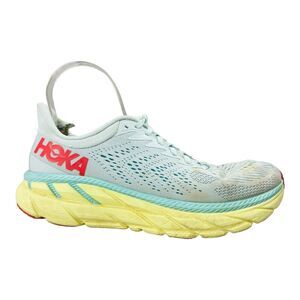 Hoka One One Clifton 7 Morning Mist Hot Coral Shoes Athletic Running Shoes 8.5
